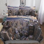 New york housse de couette parure de lit de new york ensemble de literie imprim�� d taie d'oreiller linge ...
