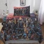 New york housse de couette parure de lit de new york ensemble de literie imprim�� d taie d'oreiller linge ...