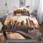 New york housse de couette parure de lit de new york ensemble de literie imprim�� d taie d'oreiller linge ...