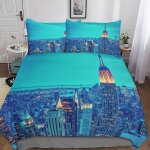 New york housse de couette parure de lit de new york ensemble de literie imprim�� d taie d'oreiller linge ...