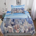 New york housse de couette, d new york parure de lit housses de couettes microfibre avec fermeture ��clair ...