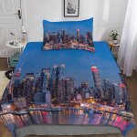 New york housse de couette, d new york parure de lit housses de couettes microfibre avec fermeture ��clair ...