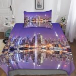 New york housse de couette, d new york parure de lit housses de couettes microfibre avec fermeture ��clair ...