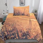 New york housse de couette avec taies d'oreiller mode unique d new york microfibre literie parure de ...
