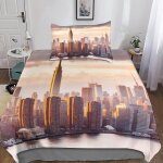 New york housse de couette avec taies d'oreiller mode unique d new york microfibre literie parure de ...