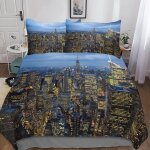 D new york housse de couette avec taies d'oreiller housses de couettes new york parure de lit microfibre ...