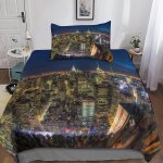 D new york housse de couette avec taies d'oreiller housses de couettes new york parure de lit microfibre ...