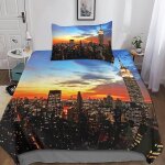 D new york housse de couette avec taies d'oreiller housses de couettes new york parure de lit microfibre ...