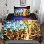 D new york housse de couette avec taies d'oreiller housses de couettes new york parure de lit microfibre ...
