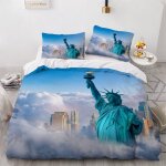New york housse de couette x imprim�� d batiment de la ville parure de lit personnes ado fille enfants ...