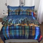 New york sets housses de couettes imprim��e d, parure de lit housse de couette new york parure de couette ...