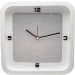 Nextime - horloge de table - 20 x 20 x 6 cm - bois - blanc - 'square alarm