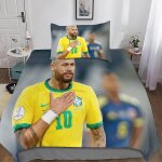 Neymar housse de couette d football imprim�� dessin de lit microfibre, parure de lit housses de couettes ...