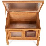 Niche autochauffante en bois pour chat avec porte et fen�tre