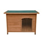 Niche pour chien en bois de sapin avec toit plat en asphalte - 70 x 103 x 63 cm - chien taille moyenne ...