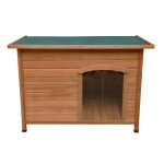 Niche pour chien en bois de sapin avec toit plat en asphalte - 80 x 115 x 78. 5cm - chien grande taille ...