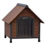 Niche pour chiens avec rabats en plastique marron 76x76x72 cm @pet