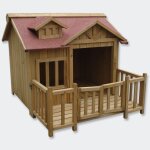 Niche a chien xl maison pour chien bois massif terrasse helloshop26 3716051