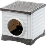 Niche - ferplast - petvilla 50 - 38. 5 x 43 x 38. 5 cm - blanc / gris Niche - ferplast - petvilla 50 - 38. 5 x 43 x 38. 5 cm - blanc / gris