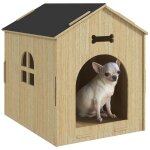 Niche int�rieure en kit motif os - niche en bois int�rieur - pour petits chiens - grande entr�e, fen�tre ...