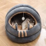 Niche polaire avec pompon pour chiot et chaton, fournitures mignonnes pour animaux domestiques, niche ...