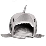 Nid en eponge de requin a grande bouche, maison confortable pour animaux de compagnie, niche lavable ...