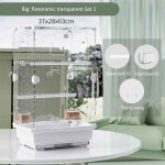 Nid de perroquet en acrylique transparent pour la maison, maison d'oiseau debout, cage volante, ornement ... Nid de perroquet en acrylique transparent pour la maison, maison d'oiseau debout, cage volante, ornement ...