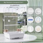 Nid de perroquet en acrylique transparent pour la maison, maison d'oiseau debout, cage volante, ornement ...