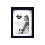 Nielsen design cadre photo aura 24x30 bois + passepartout noir