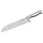 Nirosta 41832 couteau de cuisine santoku, couteau a d�couper, lame de 18 cm, argent�, acier inoxydable, ...