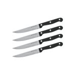 Nirosta 9921050 lot de 4 couteaux a steak, acier inoxydable, noir, 21 cm