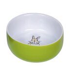 Nobby gamelle en c�ramique pour rongeurs - motif lapin - vert blanc - diam tre 11 cm x 4 5 cm