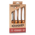 Nogent 3 etoiles - coffret de 3 couteaux et un eplucheur cerisier des bois 00096v Nogent 3 etoiles - coffret de 3 couteaux et un eplucheur cerisier des bois 00096v