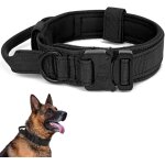 (l, noir) collier tactique pour chien - collier militaire avec poign�e de contr�le, collier r�glable ...