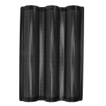 (noir)moule a baguette antiadhsif pour four - plaque a pain perfore pour cuire 3 baguettes - facile ...