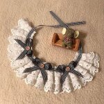 (noir)petit bavoir broderie triangle vtements a la mode costume avec rglable scraft bavoirs pour animaux ...