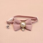 Nouveau collier gaufr� pour animaux de compagnie, cloche a noeud mignon, collier pour chat, pendentif ...