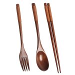 Nouveau service de couverts en bois, ensemble portable en bois cuillère fourchette baguettes vaisselle ... Nouveau service de couverts en bois, ensemble portable en bois cuillère fourchette baguettes vaisselle ...