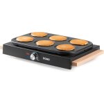 Nouvelhorizonstore - do8717p pancake maker avec design en bois - crepiere electrique - inclusive spatules ...