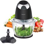 Nouvelhorizonstore - p102rob003 hachoir �lectrique avec r�cipient en verre de 500 ml, lames en acier ...