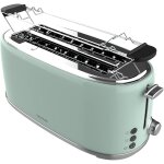 Nouvelhorizonstore - toast&taste 1600 retro double green 4 - slice toaster. 1630 w, 2 wide and long slots ...