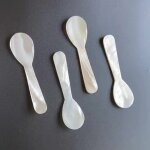 Nouvelle cuillre a condiments en coquille de conque naturelle, cuillre a caf, caviar, dessert, petites ...