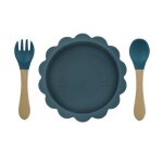 Ocan bleu - ensemble de couverts en silicone avec logo personnalis pour bb, bol de discussion mignon, ...