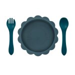 Ocan bleu - ensemble de couverts en silicone avec logo personnalis pour bb, bol de discussion mignon, ...