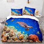 Ocean mer housses de couette doux confortable microfibre parure lit x cm parure lit x + x taies d'oreiller ...