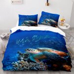 Ocean mer housse de couette x fille + x taies d'oreiller xcm housse de couette zipp��e microfibre parure ...