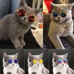 Oeil de chat  personnalit drle chien chapeaux rflchissant pet teddy lunettes de soleil chat lunettes ...