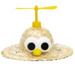 (yeux jaunes - m)chapeau de soleil en paille pour petit animal de compagnie, joli chapeau de costume ...