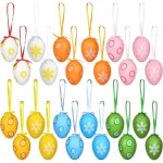Oeufs de p�ques d�coratifs � suspendre en plastique, 24 pi�ces, 6 cm