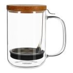 Ogo living - mug a café espresso 450 ml roméo avec couvercle en verre - transparent Ogo living - mug a café espresso 450 ml roméo avec couvercle en verre - transparent